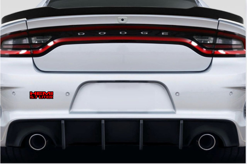 Dodge tailgate trunk rear emblem with HEMI 5.7 Liter logo Dodge emblems decoinfabric