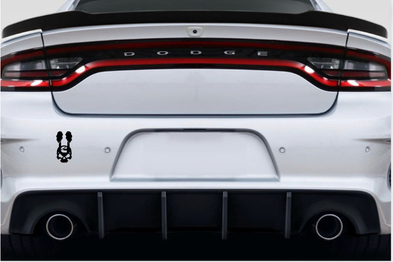 Dodge tailgate trunk rear emblem with Cummins Skull logo Dodge emblems decoinfabric