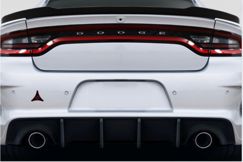 Dodge tailgate trunk rear emblem with REFLECTIVE FRATZOG logo