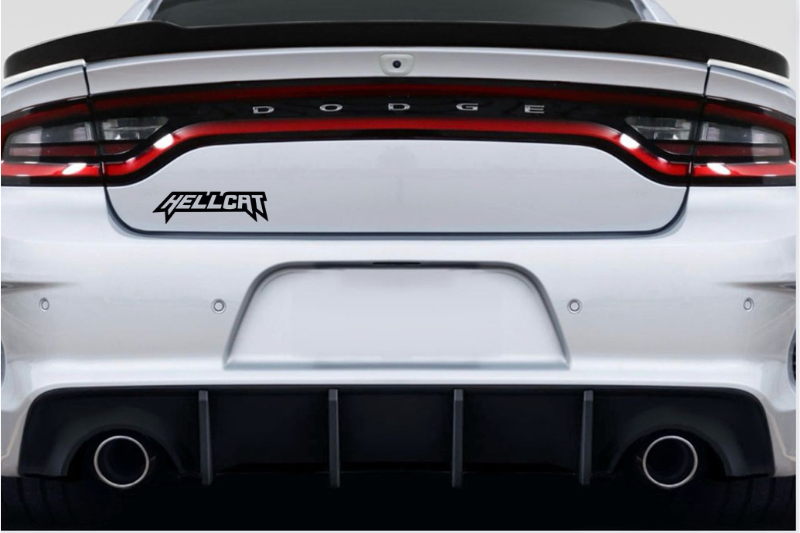 Dodge tailgate trunk rear emblem with Hellcat logo (Type 5) Dodge emblems decoinfabric