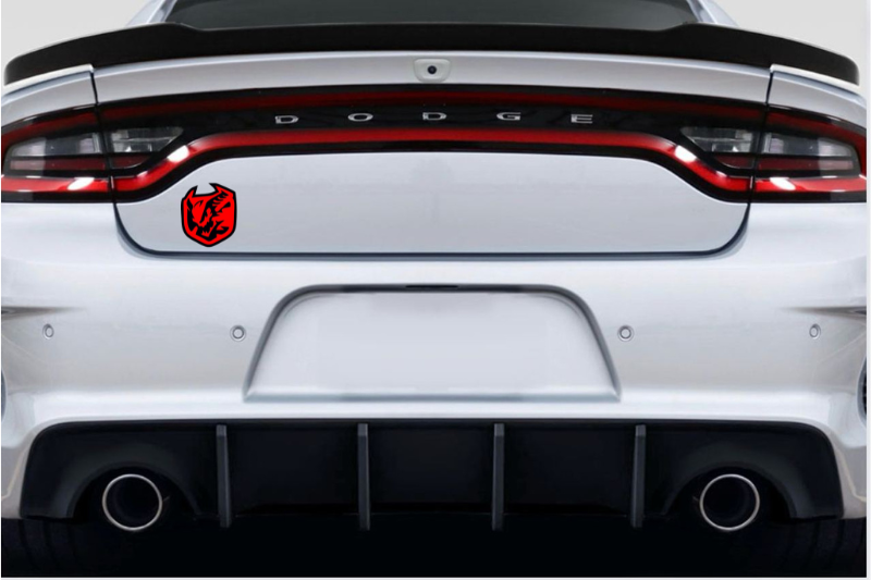 Dodge tailgate trunk rear emblem with Predator logo Dodge emblems decoinfabric