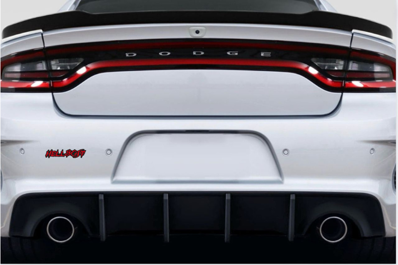 Dodge tailgate trunk rear emblem with Hellscat logo Dodge emblems decoinfabric