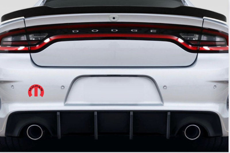 Dodge tailgate trunk rear emblem with Mopar logo (type 21)