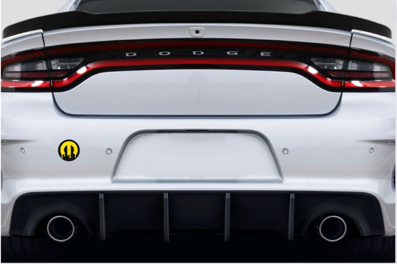 Dodge tailgate trunk rear emblem with Mopar logo (type 19)