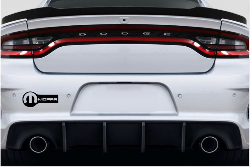 Dodge tailgate trunk rear emblem with Mopar logo (type 7)