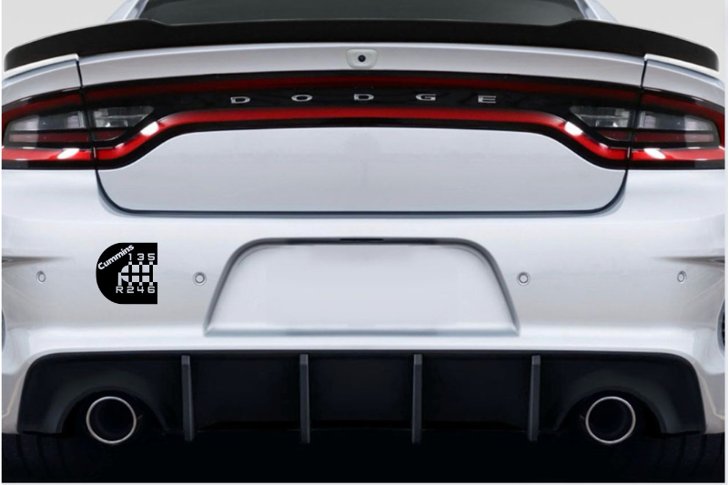 Dodge tailgate trunk rear emblem with Cummins 6 Speed Manual logo Dodge emblems decoinfabric