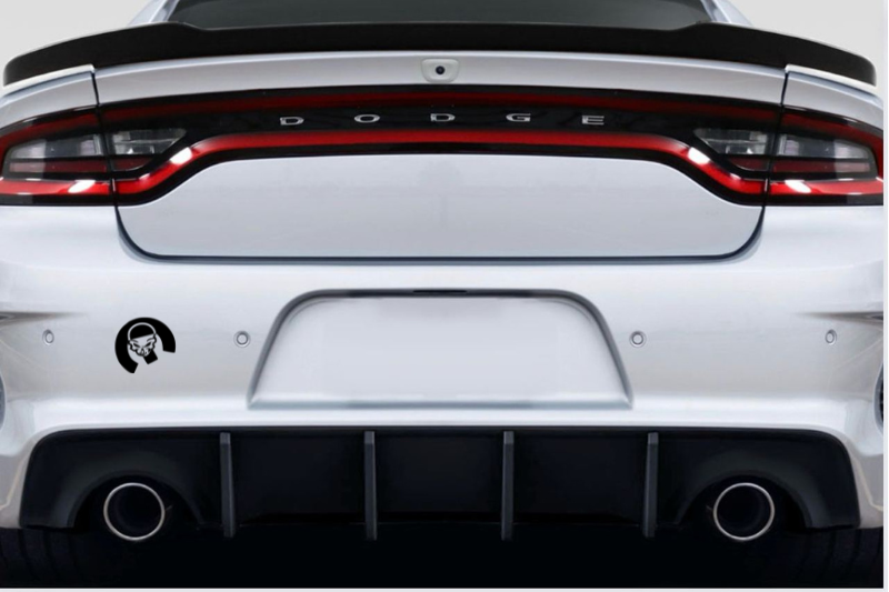 Dodge tailgate trunk rear emblem with MOPAR SKULL logo (Type 11) Dodge emblems decoinfabric