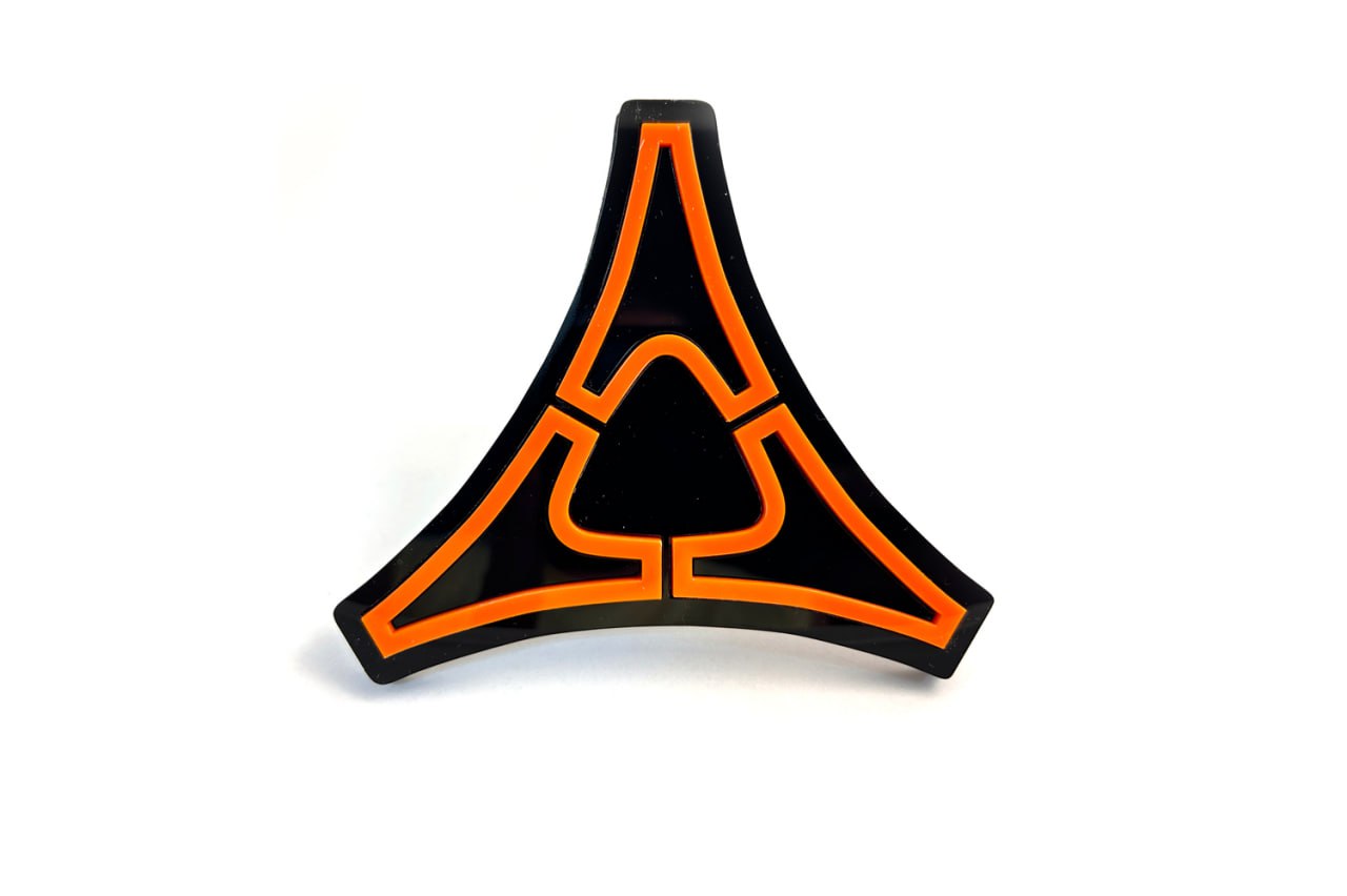 Dodge Emblem & Badges set with Reflective Fratzog logo Dodge emblems decoinfabric BLACK ORANGE