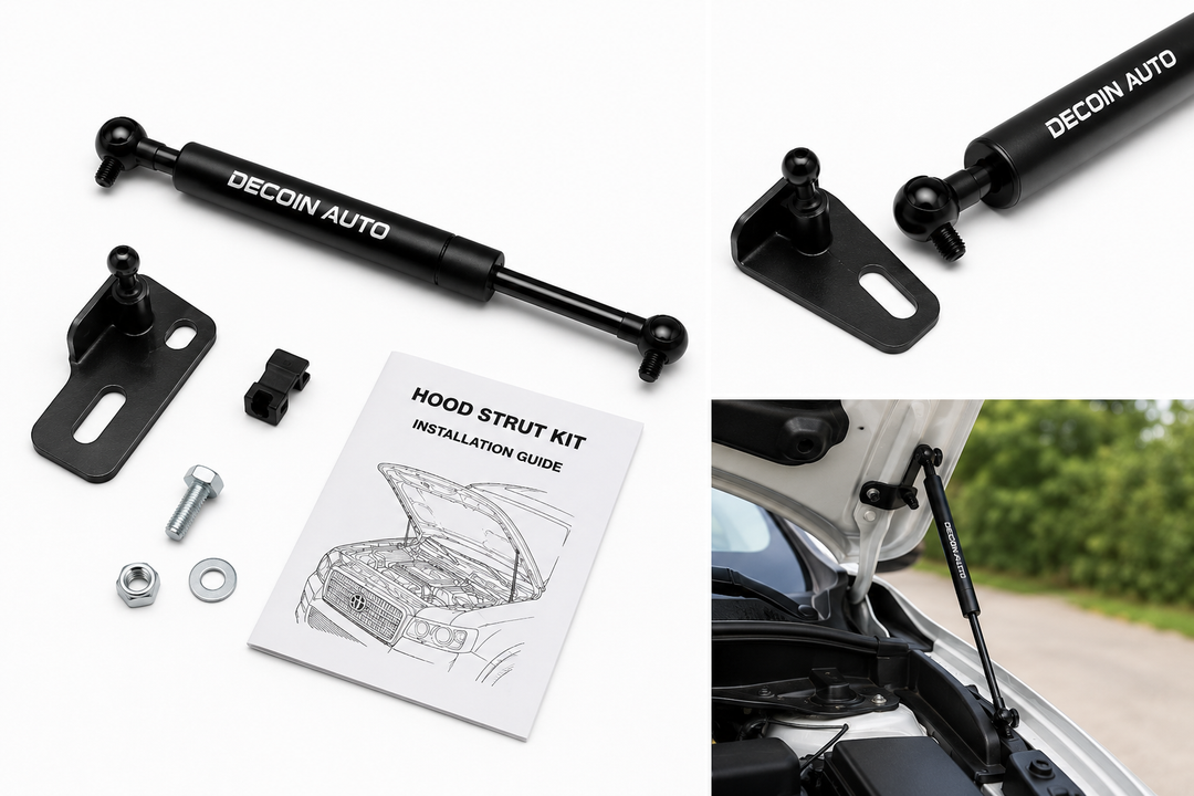 Complete vehicle-specific hood strut installation kit