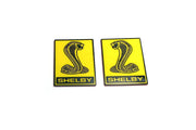 Ford Mustang emblem for fenders with Snake Shelby logo Ford emblems decoinfabric BLACK YELLOW