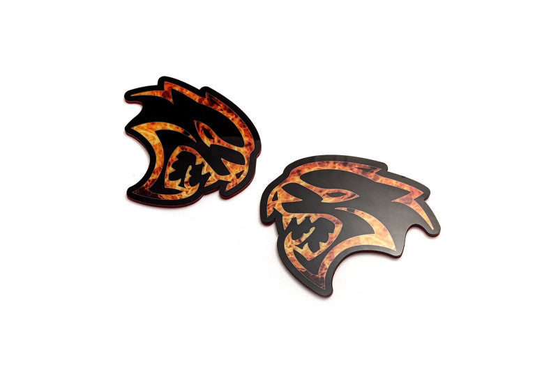 Chrysler emblem for fenders with Hellcat Fire logo Chrysler emblems decoinfabric