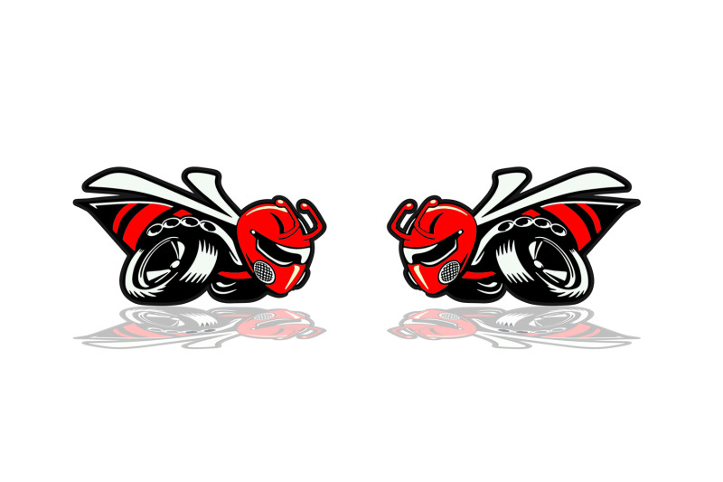 Dodge emblem for fenders with 1320 Scat Pack logo (type 3) Dodge emblems decoinfabric RED