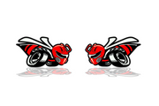 Dodge emblem for fenders with 1320 Scat Pack logo (type 3) Dodge emblems decoinfabric RED