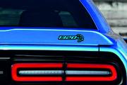Dodge tailgate trunk rear emblem with 1320 Hellcat logo Dodge emblems decoinfabric BLACK LIGHT BLUE