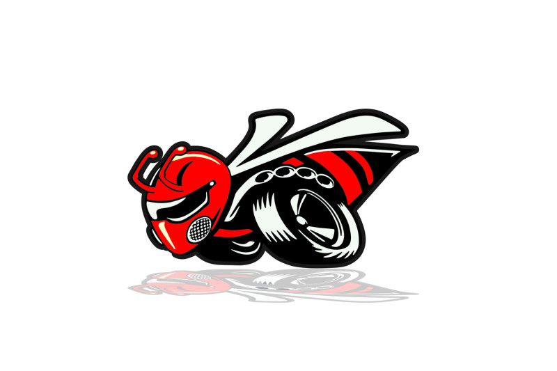 DODGE Radiator grille emblem with 1320 Scat Pack logo (type 3) Dodge emblems decoinfabric RED