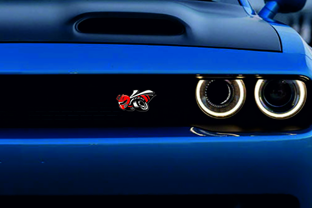 DODGE Radiator grille emblem with 1320 Scat Pack logo (type 3) Dodge emblems decoinfabric