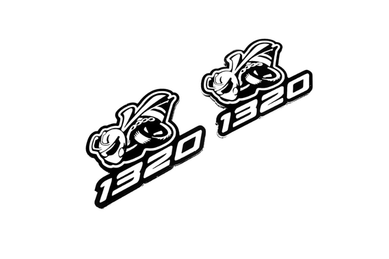 Dodge Emblem & Badges set with 1320 Scat Pack logo (Type 2) Dodge emblems decoinfabric BLACK WHITE