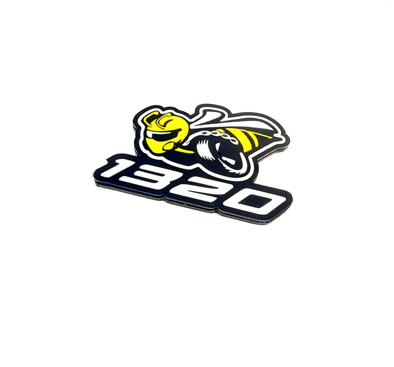Dodge Challenger trunk rear emblem between tail lights with 1320 Scat Pack logo Dodge emblems decoinfabric