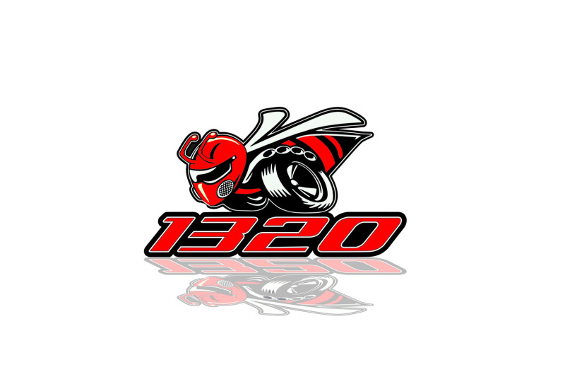 Dodge tailgate trunk rear emblem with 1320 Scat Pack logo (type 4) Dodge emblems decoinfabric RED