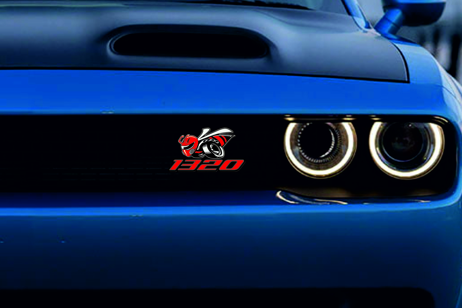 Dodge Emblem & Badge Set - Grille and Tailgate 1320 Scat Pack logo (Type 4) Dodge emblems decoinfabric