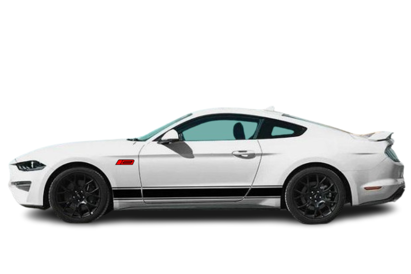 Ford Mustang Emblem & Badges set with Roush Stage 2 logo Ford emblems decoinfabric