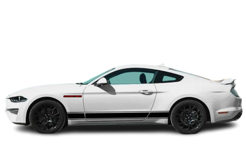 Ford Mustang emblem for fenders with Code Red logo (Type 2) Ford emblems decoinfabric