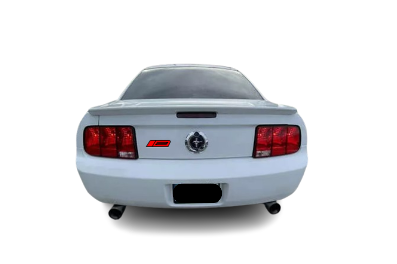 Ford Mustang tailgate trunk rear emblem with ROUSH Stage 2 logo