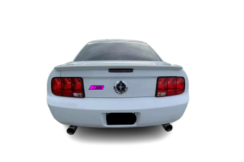 Ford Mustang tailgate trunk rear emblem with ROUSH Stage 3 logo