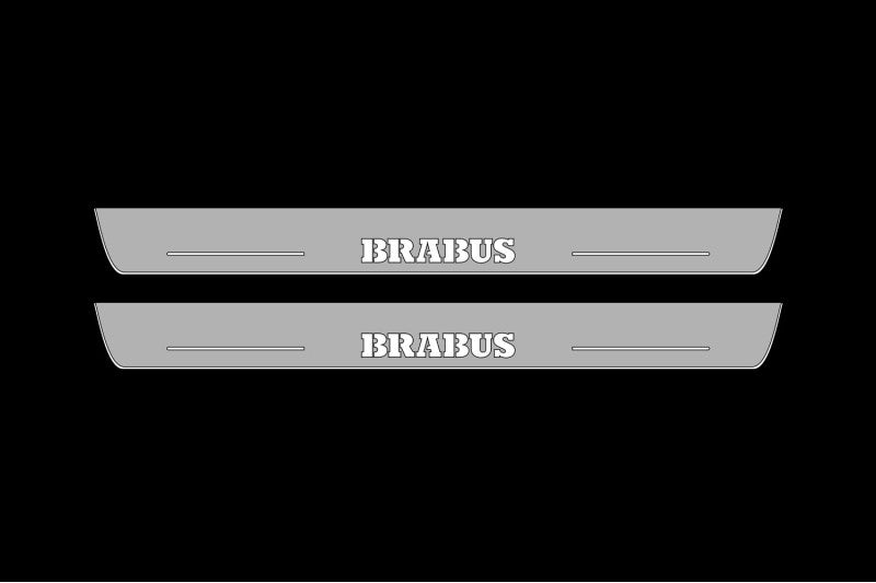 Mercedes GLS I 2015-2019 Led Door Sills With Logo Brabus Mercedes Led Door Sills opdesign