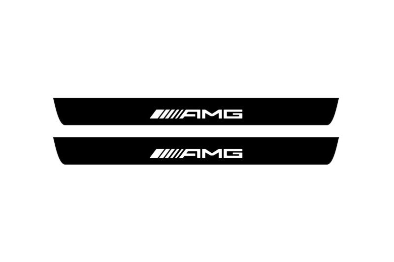 Mercedes GL X166 2012-2015 Led Door Sill Pro With Logo AMG (Premium Painting) Mercedes Led Door Sills PRO opdesign