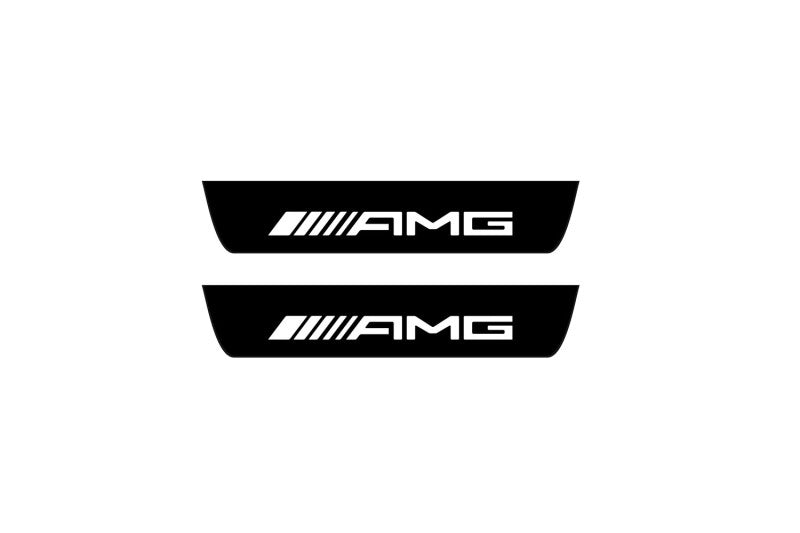 Mercedes ML W166 2011-2015 Led Door Sill Pro With Logo AMG (Premium Painting) Mercedes Led Door Sills PRO opdesign