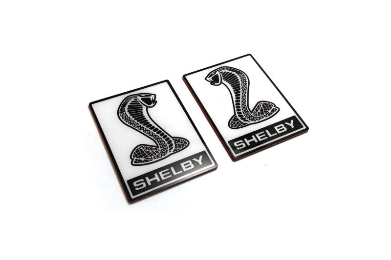 Ford Mustang emblem for fenders with Snake Shelby logo Ford emblems decoinfabric BLACK WHITE