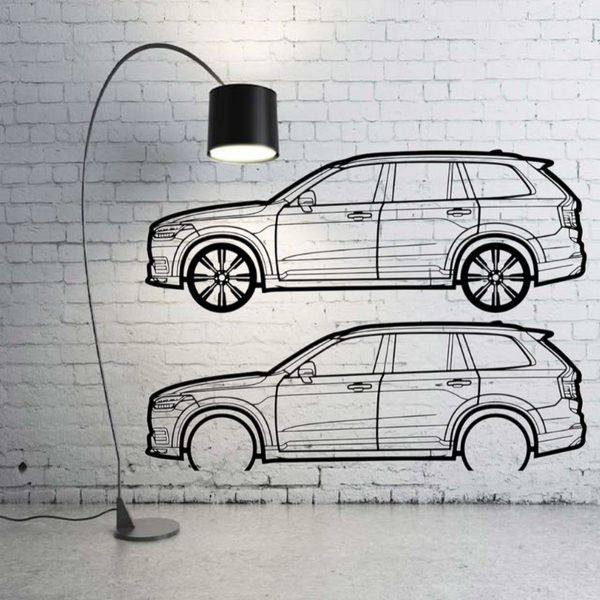 Metal Car Wall art Decor Volvo XC90 II 2015+ (type SIDE)