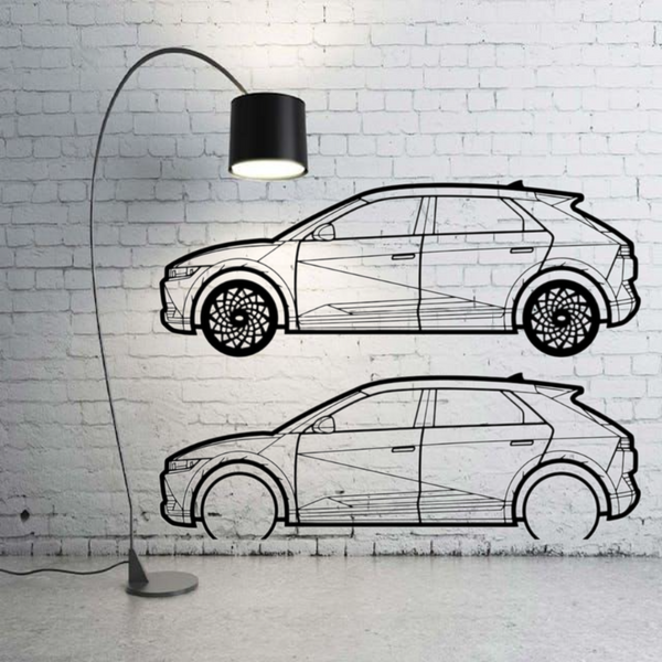 Metal Car Wall art Decor Hyundai Ioniq 5 2021+ (type SIDE)