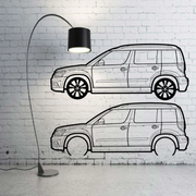Metal Car Wall art Decor Skoda Yeti 2013-2017 (type SIDE) Skoda Wall Art Decoin Fabric