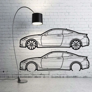 Metal Car Wall art Decor Infiniti Q60 II 2016+ (type SIDE) Infiniti Wall Art Decoin Fabric