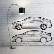 Metal Car Wall art Decor Hyundai Avante VI AD 2015-2020 (type SIDE) Hyundai Wall Art Decoin Fabric