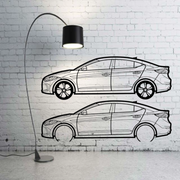 Metal Car Wall art Decor Hyundai Elantra VI AD 2016-2020 (type SIDE) Hyundai Wall Art Decoin Fabric