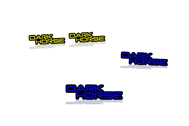 Ford Mustang Emblem & Badges set with Mustang Dark Horse logo (Type 2) Ford emblems decoinfabric