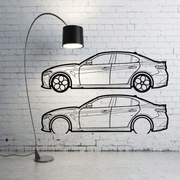 Metal Car Wall art Decor Alfa Romeo Giulia Quadrifoglio 2016+ (type SIDE) Alfa Romeo Wall Art Decoin Fabric