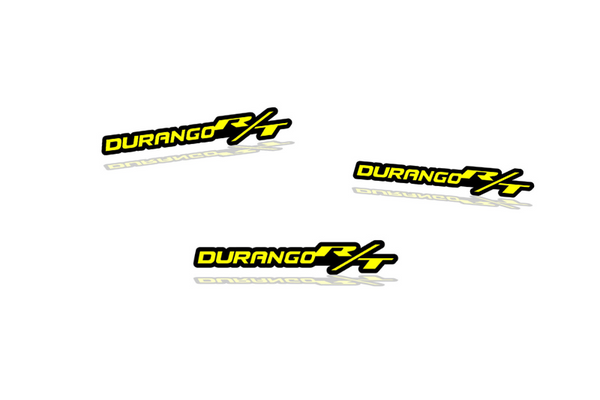 Dodge Emblem & Badges set with Durango R/T logo Dodge emblems decoinfabric BLACK YELLOW