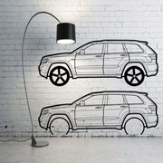 Metal Car Wall art Decor Jeep Grand Cherokee IV 2010-2021 (type SIDE) Jeep Wall Art Decoin Fabric