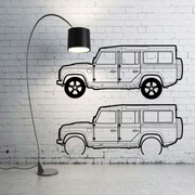 Metal Car Wall art Decor Land Rover Defender I 1983-2016 (type SIDE) Land Rover Wall Art Decoin Fabric