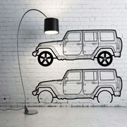 Metal Car Wall art Decor Jeep Wrangler JK 5D 2007-2018 (type SIDE) Jeep Wall Art Decoin Fabric