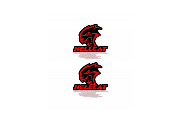 Chrysler Emblem & Badge Set - Grille and Tailgate Hellcat + text Hellcat logo