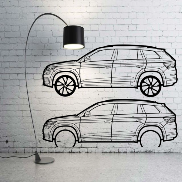 Metal Car Wall art Decor Skoda Kodiaq I 2016-2021 (type SIDE)