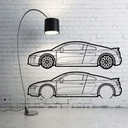 Metal Car Wall art Decor Audi R8 II 2015+ (type SIDE) Audi Wall Art Decoin Fabric