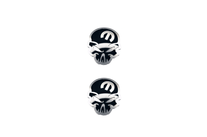 Dodge Stainless Steel Emblem & Badge Set - Grille and Tailgate Mopar Skull logo (Type 2) Dodge emblems decoinfabric BLACK