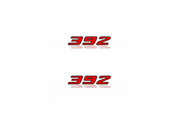 Dodge Challenger Emblem & Badge Set - Grille and Tailgate 392 logo (Big Size) Dodge emblems decoinfabric RED