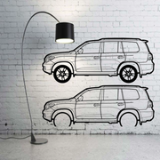 Metal Car Wall art Decor Toyota LC 200 2007-2016 (type SIDE) Toyota Wall Art Decoin Fabric
